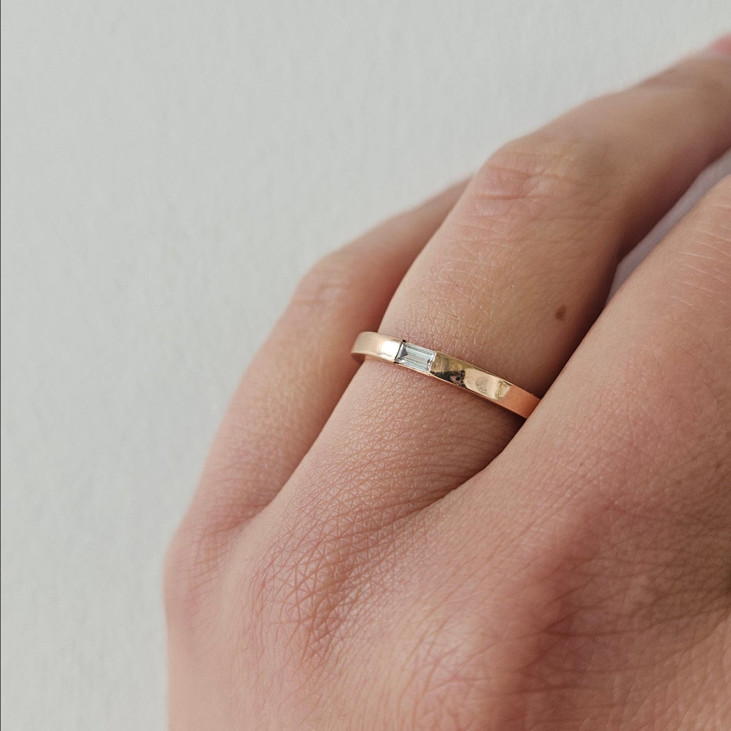 Sleek Band with Flush Baguette