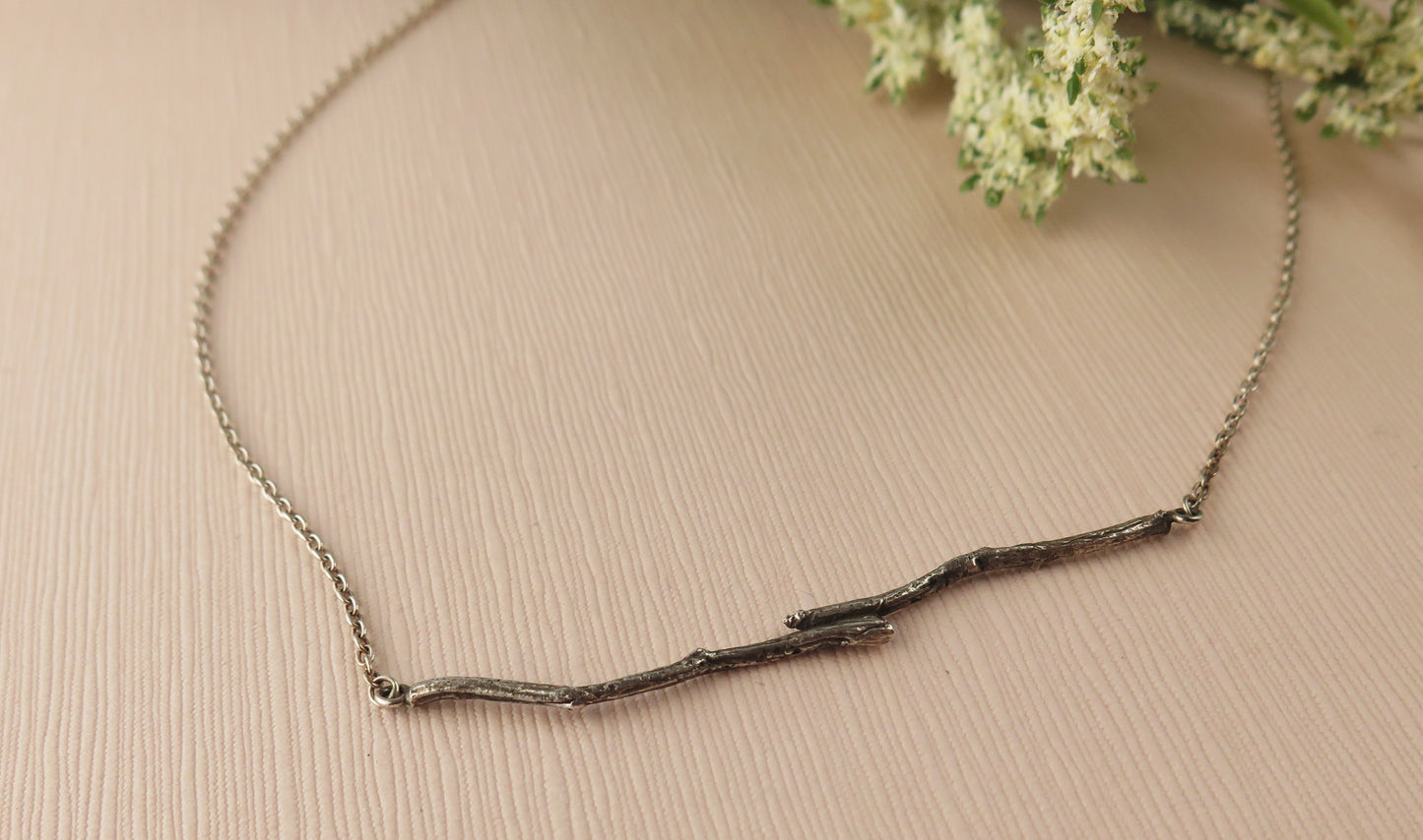 twig necklace, nature inspired jewelry, organic jewelry, textured jewellery
