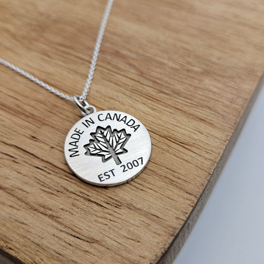 Customizable Made in Canada Circle Tag Pendant (PRE-SALE)
