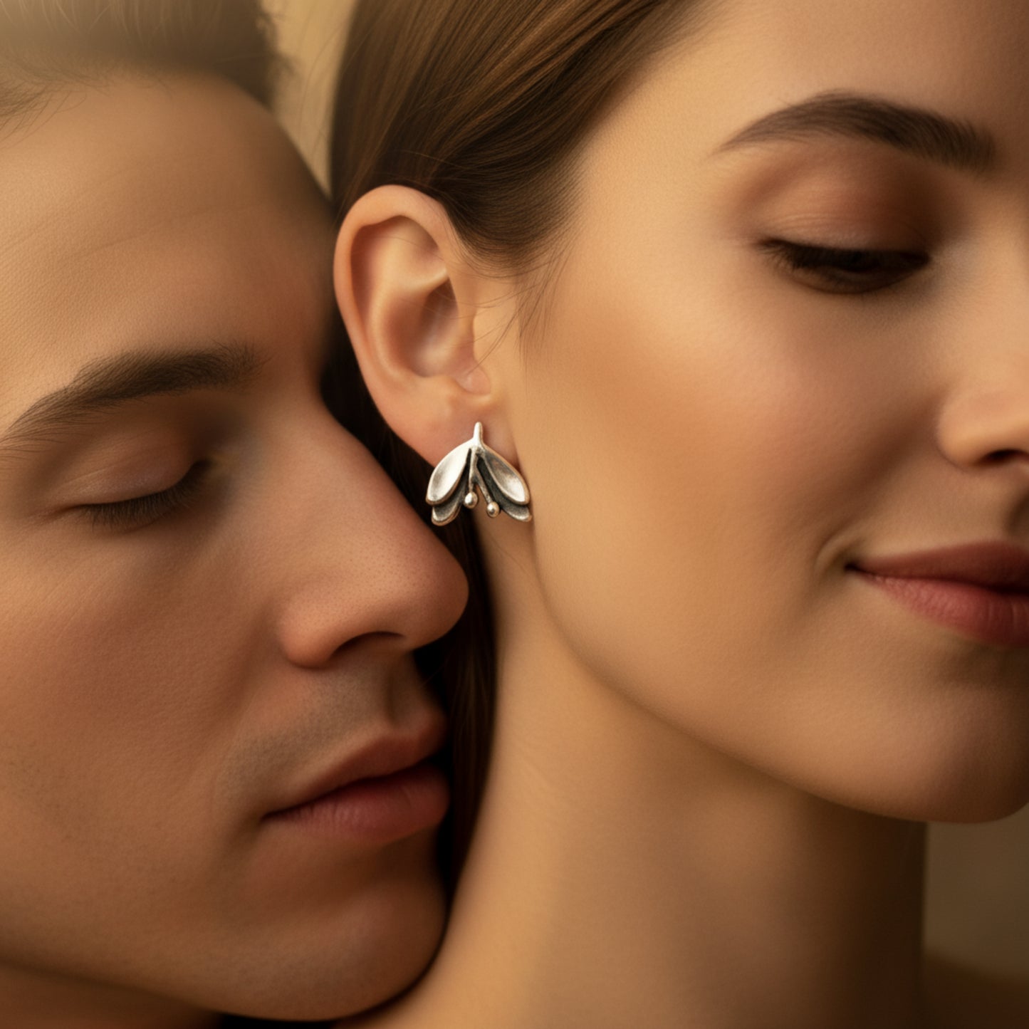 Kiss Under the Mistletoe Stud Earrings
