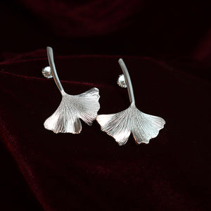 Ginkgo Drop Stud Earrings - Large