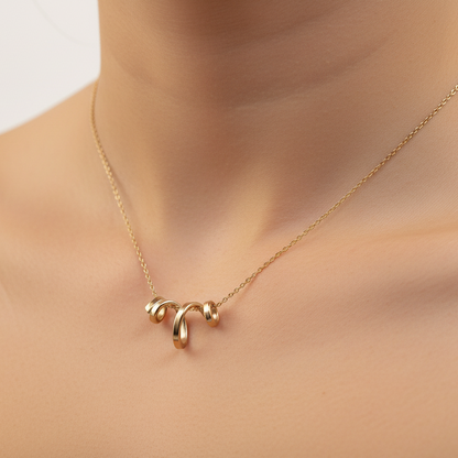 Dainty Yellow Gold-Filled Whirl Pendant