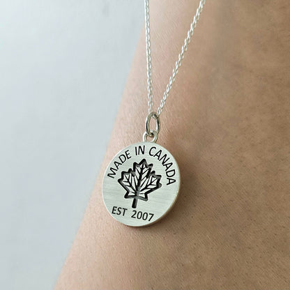 Customizable Made in Canada Circle Tag Pendant (PRE-SALE)