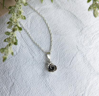 dainty jewelry, mini rose jewelry, pretty flower pendant, handmade jewellery 