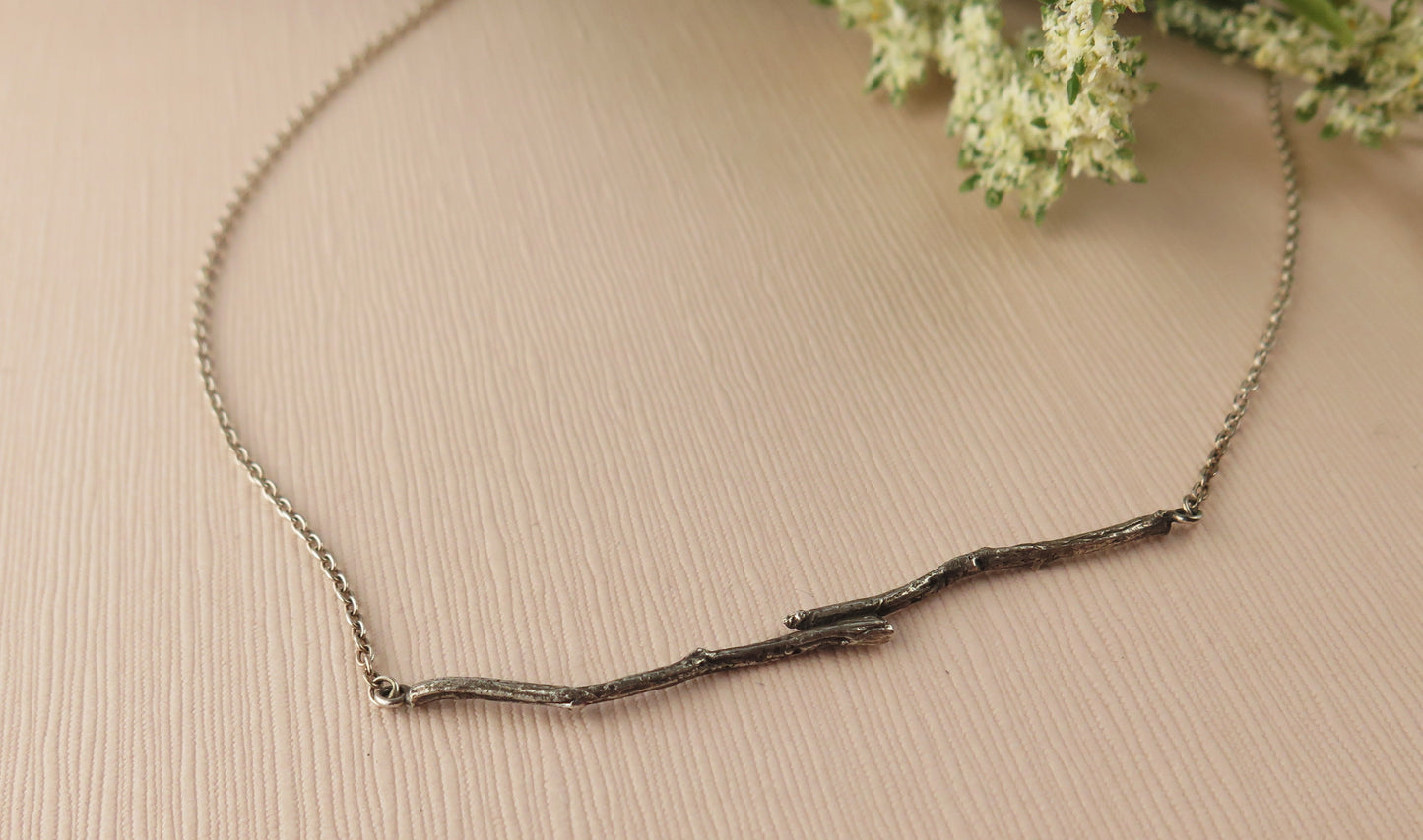 twig necklace, nature inspired jewelry, organic jewelry, textured jewellery 