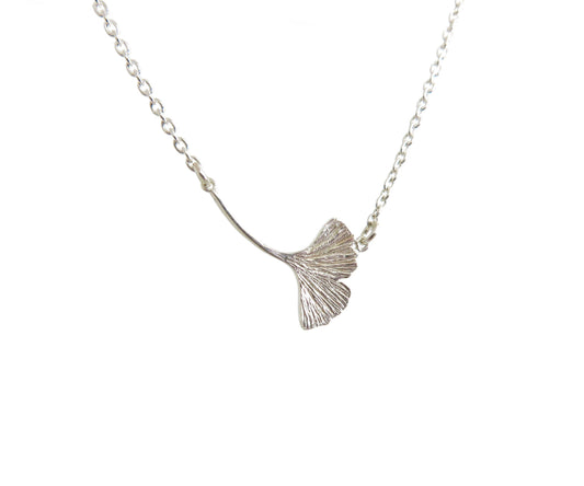 ginkgo leaves, nature jewellery, leaf necklace, delicate necklace, textured leaf jewelry, dainty
